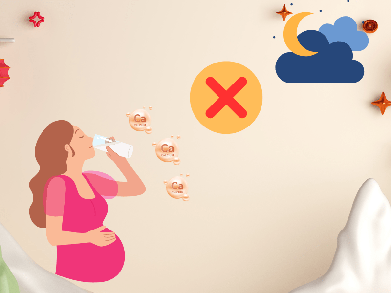 Mẹ bầu không nên uống canxi vào buổi tối